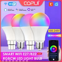 CORUI RGBCW E27 B22 Wifi Smart Dimming Light Bulb Timer Voice Tuya SmartThings Smart Life And Alexa Google Home Alice Control