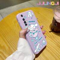 Jjlingji เคสสำหรับ Realme X50 Pro เคสลายแฮปปี้กับไอศกรีมเคสมือถือแบบนิ่มบางเคสขอบสี่เหลี่ยมด้านข้างเคสซิลิโคนนิ่มเคสป้องกันการกระแทก