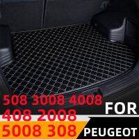 Sinjayer Waterproof Car Trunk Mat AUTO Tail Boot Cargo Pad พรม Liner สำหรับ Peugeot 308 408 508 2008 3008 4008 5008ทุกรุ่น