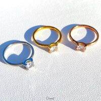 Ella 14k ring. (แหวนงานชุบ 14k (สแตนเลส) สวย ทน เงา โดนน้ำ โดนน้ำหอมได้สบายๆเลยค่ะ เพชร CZ)