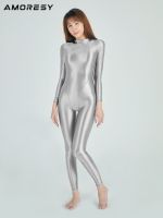 ชุด AMORESY Artemis ชุดเสื้อผ้า ZENTAI ซิปสลิมมิ่งสปาโยคะแขนยาวเต็มตัวมันวาว