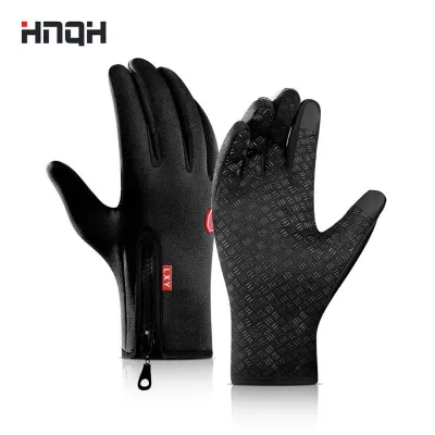 2021 Warm Winter Gloves For Men Touchscreen Waterproof Windproof Gloves Snowboard Motorcycle Riding Driving Zipper Glove