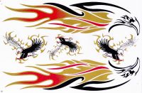 sticker decal Eagle Fire Flammes Motorbike Racing 26 x 17cm สติกเกอร์ เคลือบกันน้ำ UV ไดคัท ติดรถยนต์ มอเตอร์ไซด์ รถแข่ง บิ๊กไบค์ UV and Waterproof 27x18 cm