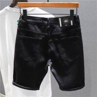 casual pants men shortsPrinted Short PantSimple And Versatile Pure Black Denim Shorts 2022 New Korean Version Of The Sel