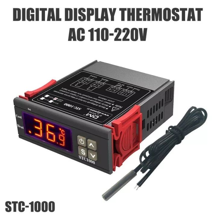 ส่งจากไทย-ac-110-220v-เครื่องควบคุมอุณหภูมิ-เครื่องวัดอุณหภูมิ-ตัวควบคุมอุณหภูมิ-ต่ำ-สูง-หน้าจอดิจิตอล-วัดอุณหภูมิ-ควบคุมอุณหภูมิ-stc-1000