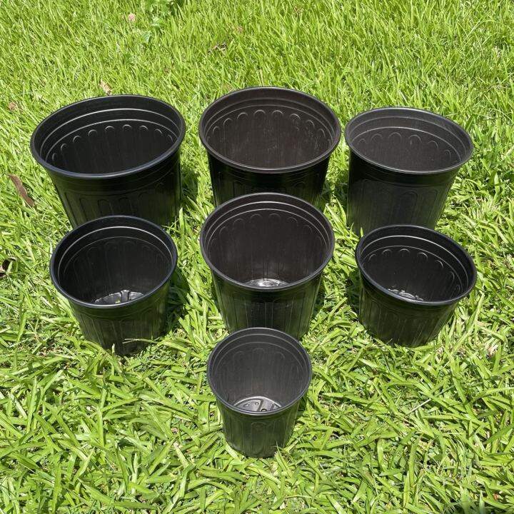 LHK 6/12/24pcs High PVC Pots/Black PVC Pots Long PVC Pots Flower Garden