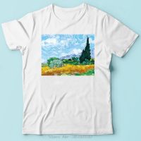 Vincent Van Gogh Wheat Field With Cypresses Artist T Shirt Men  Brand New White Short Sleeve Casual Cotton Cool Tshirt tees XS-6XL