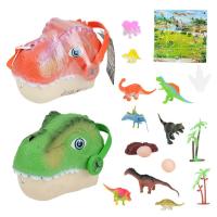 Dinosaur Head Storage Bag Kit Dinosaur Toy Sling Bag with Toys Fun And Realistic Animal Toy Kids 3D Toy Storage Bag For Childrens Day Christmas Birthday charmingly