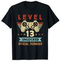 2023 NEWLevel 13ปลดล็อคอย่างเป็นทางการวัยรุ่น13th วันเกิด Gamer เสื้อยืดผลิตภัณฑ์ที่กำหนดเอง