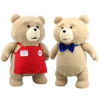 หมีเท็ดดี้แบร์ลายหนังตุ๊กตาหมีขนาด46ซม. ของเล่นตุ๊กตาผ้ากำมะหยี่2ชิ้นตุ๊กตาสัตว์ของเล่นตุ๊กตาสัตว์ยัดนุ่นนุ่มสำหรับเป็นของขวัญ