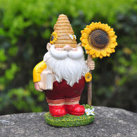 Sunflowers Gnome Elf Resin Doll Faceless Nisse Swedish Bee Dwarf Tomte Decorations Ornaments for Home Farmhouse Garden