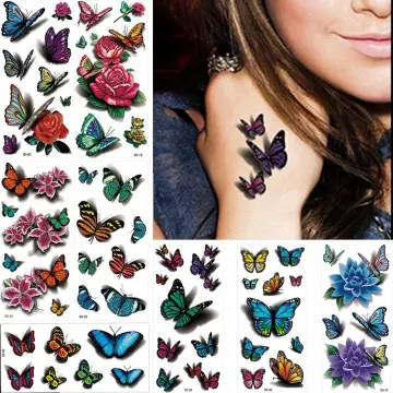 Ordershock Blue Butterfly Temporary Tattoo Sticker Waterproof 11cm x 6 cm   Amazonin Beauty
