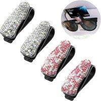 Bling Bling Crystal Rhinestone Car Glasses Case Holder Clip Vehicle Sun Visor Sunglasses Eyeglasses Glasses Auto Accessories Eyewear case