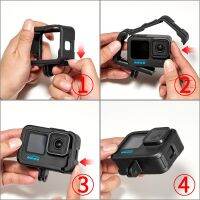 : "{&amp;gt; เคสกรอบสำหรับ Gopro Hero 11 10 9ฝาครอบป้องกันสีดำฝาครอบเลนส์ฐานวางรองเท้าเย็นสำหรับ Go Pro อุปกรณ์เสริม Hero10