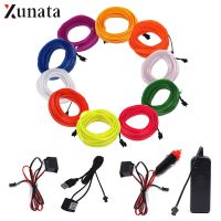 【CW】 1m/2m/5m Flexible EL Wire USB/Battery Box/Car Inverter Driver EL Wire Neon LED Strip Light Neon Wire Tube 3V/5V/12V