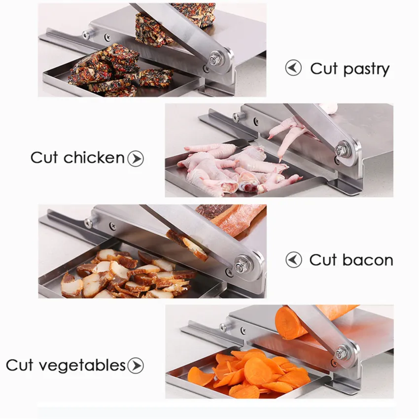9.5 inch manual ribs slicer household stainless steel deboning slicer  chicken ribs ribs vanilla meat slicer household cooking with sharpener  Lazada