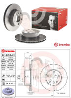 09 9750 21 จานเบรค ล้อ F (ยี่ห้อ BREMBO) รุ่น HC UV BMW ซีรี่ส์ 1 F20 F21 F22 116i 118i ปี2012-2016