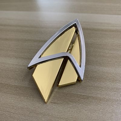 【CC】 Admiral Picard Pin The Generation Communicator Gold Brooches Badge Star Accessories Treks Metal
