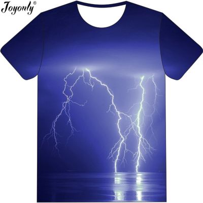 Joyonly New Blue Color Space Galaxy T shirt Boy/Girl 3d T-shirt Lightning Flash Sea Brand Tee 2018 Summer Children Cool Tops