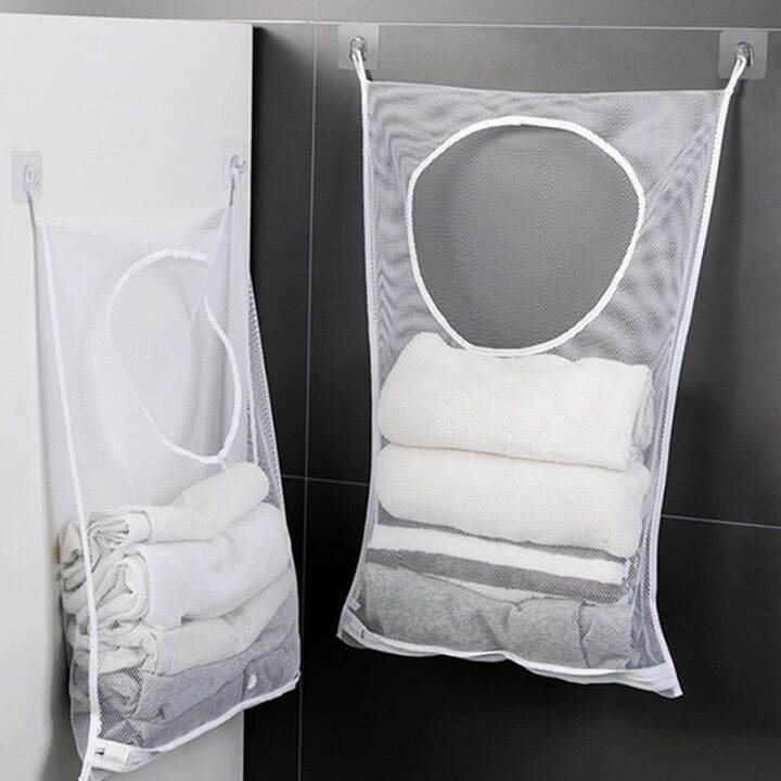 Hanging Hamper Mesh Laundry Bags Baskets for Bedrooms Bathroom over