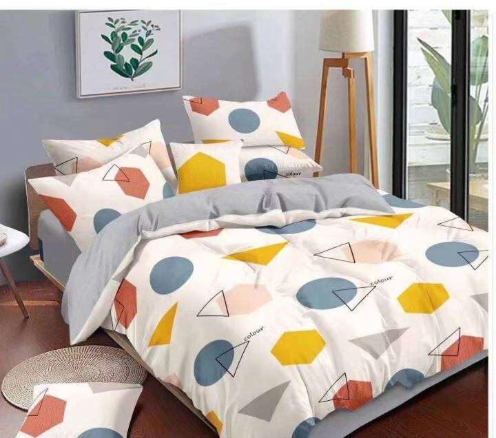 5in1 Luxury Duvet Cover Sets Full Bed Sheets Euro Bedding Set with