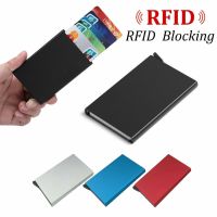 Men Women Metal ID Credit Card Holder RFID Protector Aluminum Wallet Card Case