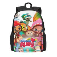 【cw】Rainbow Ruby Lulu And Bear Women Backpack 3D Classical Children School Bag Cartoon Laptop Rucksack Teenage Waterproof Rucksack !