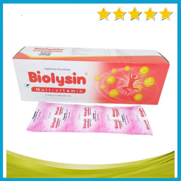 Biolysin Multivitamin tablet harga perstrip Isi 10 tablet Dewasa & Anak