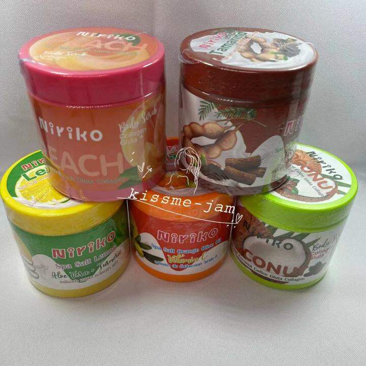 flash-sale-พร้อมส่ง-niriko-peach-เกลือสปาสคับขัดผิว-พีช-คอลลาเจน-700-มล