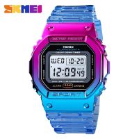 【YF】ↂ  Skmei Electroplated Transparent Digital Wristwatch Shockproof Reloj Mujer Fashion Watches 1622