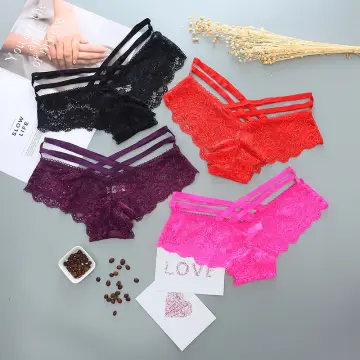 Women Sexy Spandex Lace Strip Panties Breathable Knickers Underwear  Lingerie