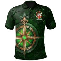 2023 NEW Style Ireland Clothing - Hurley or OHurley Irish Family Crest Polo Shirt - Celtic Irish Compass &amp; Shamrocksize：XS-6XLNew product，Can be customization