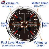 มาตรวัดแรงดันน้ำเซตเครื่องนอนสีชมพูสำหรับรถยนต์เรือ RV แคมป์12V 24V ใหม่แบบมัลติฟังก์ชัน4 In 1 0-190Ohm ระดับน้ำมันเชื้อเพลิงสำหรับรถยนต์