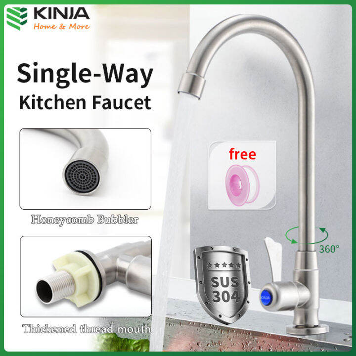 KINJA faucets for sink kitchen 304 stainless steel kitchen faucet heavy