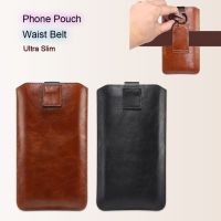 Sarung dompet ponsel kulit pria tas pinggang klip sabuk untuk iPhone 13 Pro Samsung Galaxy Xiaomi Redmi Huawei Oppo