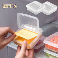 2Pcs Flip-Top Butter Block ชีส Slice กล่องเก็บของแบบพกพาตู้เย็นผลไม้ผักสดคอนเทนเนอร์250Ml