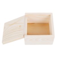 Unpainted Natural Wooden Storage Box Memory Chest Craft Boxes