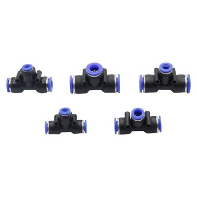 ；【‘； Reduced Diameter Tee Connector Pneumatic 3-Way Quick Fittings Tube Water Hose Pneumatic Push In Fittings Splitter 2 Pcs