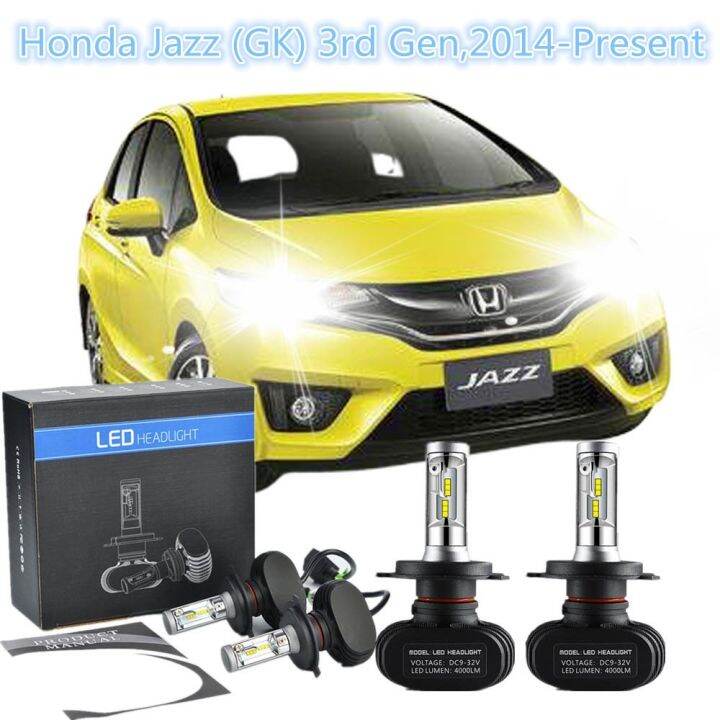 หลอดไฟหน้า-led-h4-80-w-2-ชิ้นสําหรับ-honda-jazz-gk-3rd-gen-2014-resent-รับประกัน-10-เดือน