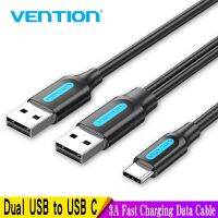 Vention USB คู่ชนิด C พร้อมแหล่งจ่ายไฟ3A สายเคเบิลข้อมูลสายชาร์จเร็วสำหรับ Samsung Note 3 S5ฮาร์ดดิสก์ไมโคร USB สาย3.0 USB