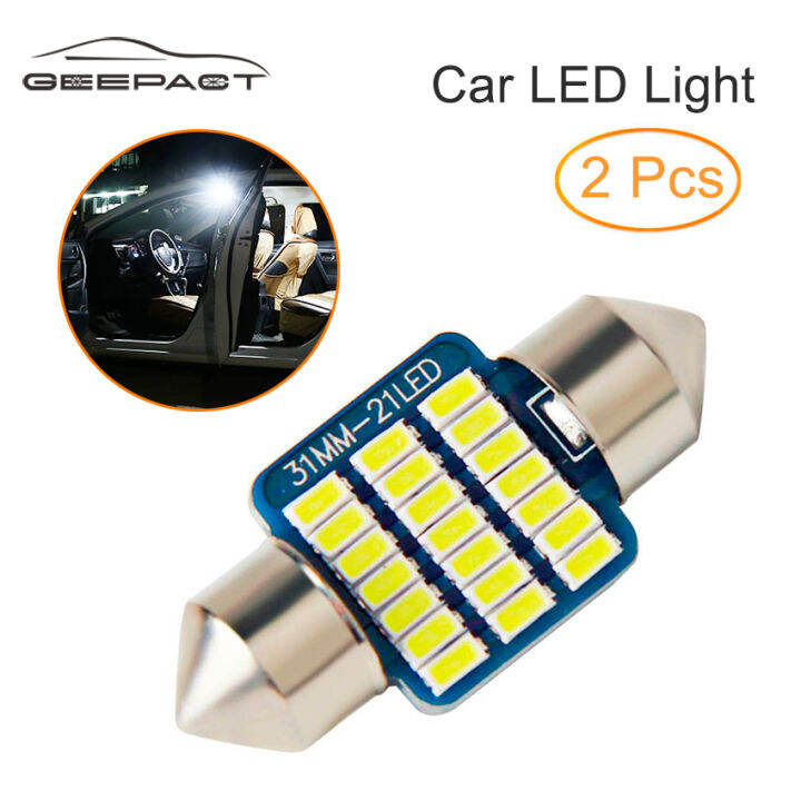 Geepact White T10 LED Lamp Car Interior Light Bulbs Festoon Reading