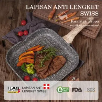 Jual CAROTE GRILL PAN 3 in 1 ANTI LENGKET - SWISSGRANITE COATED