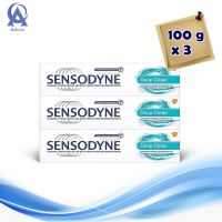 Sensodyne Toothpaste Deep Clean 100 g x 3 Toothpaste . เซ็นโซดายน์ ยาสีฟัน สูตรดีพ คลีน ขนาด 100 กรัม แพ็ค 3 กล่อง ยาสีฟัน