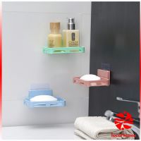 ที่วางฟองน้ำล้างจาน ที่วางสบู่พลาสติก ไม่ต้องเจาะผนัง กล่องใส่สบู่ Wall-mounted soap dish