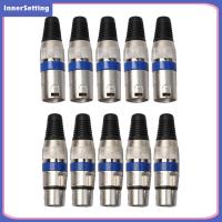 5คู่ XLR 3ขาไมโครโฟนตัวเมียแจ็คปลั๊กเสียงไมโครโฟนสายเชื่อมต่อ Blu