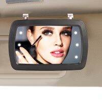 Universal LED Car Interior Mirror Touch Switch Makeup Mirror Sun Visor High Clear Interior HD Mirror 170x110mm-no battery