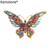 Kemstone เข็มกลัดผีเสื้อคริสตัลสีพิเศษ,เข็มกลัดเครื่องประดับส่วนตัวสำหรับผู้หญิง