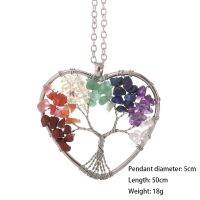 Fashion 7 Chakra Handmade Color Crystal Charm Pendant Natural Stone Tree of Life Pendant Necklace Wedding New Jewelry for Women