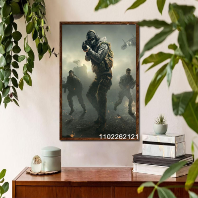 Modern Warfare Game Art Poster: 24X36 Canvas Wall Decor,ของขวัญส่วนบุคคลสำหรับห้องนอนครอบครัว