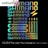 Wellsunny สติกเกอร์ติดสติ๊กเกอร์ไวนิลสำหรับปั่นจักรยาน SHIMANO สติกเกอร์ติดถนนสำหรับปั่นจักรยาน Mtb สำหรับปั่นโครงรถจักรยาน